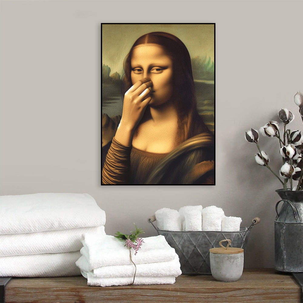 Mona Lisa Bathroom Wall Art Poster Toilet Humor Funny Print Davinci ...
