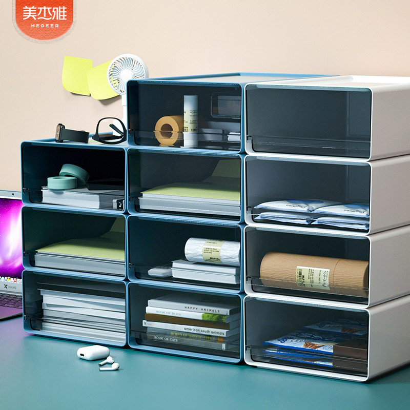 Storage Box Chen Office Dormitory Bookshelf Desktop Stackable File ...