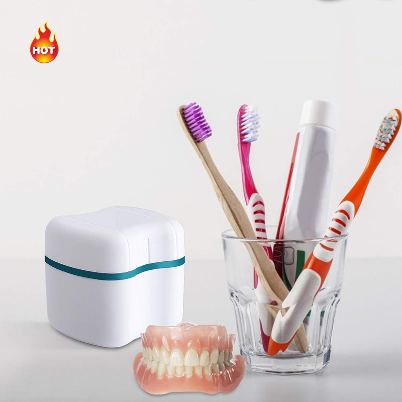 Double Layer Tooth Storage Box Elderly Denture Organiser Outdoor Travel ...