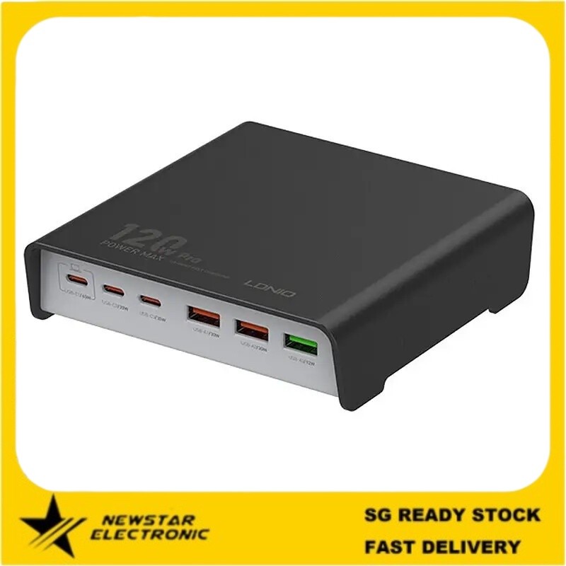 LDNIO Q605 PD 120W SUPER FAST DESKTOP CHARGER DESKTOP CHARGING 3 x USB ...