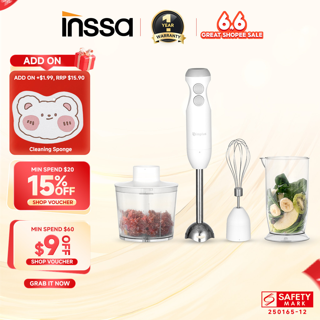 Inssa Handheld Immersion Blender Mincer Electric Egg Multifunctional ...