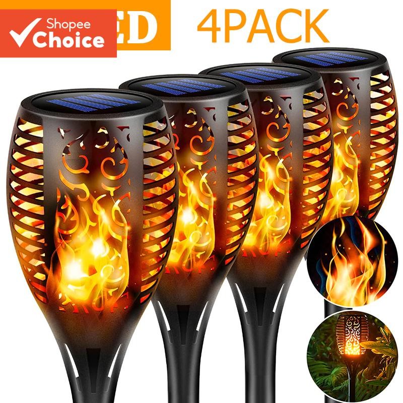 33LED 4pack solar light flashlight flashlight blinking flame light ...