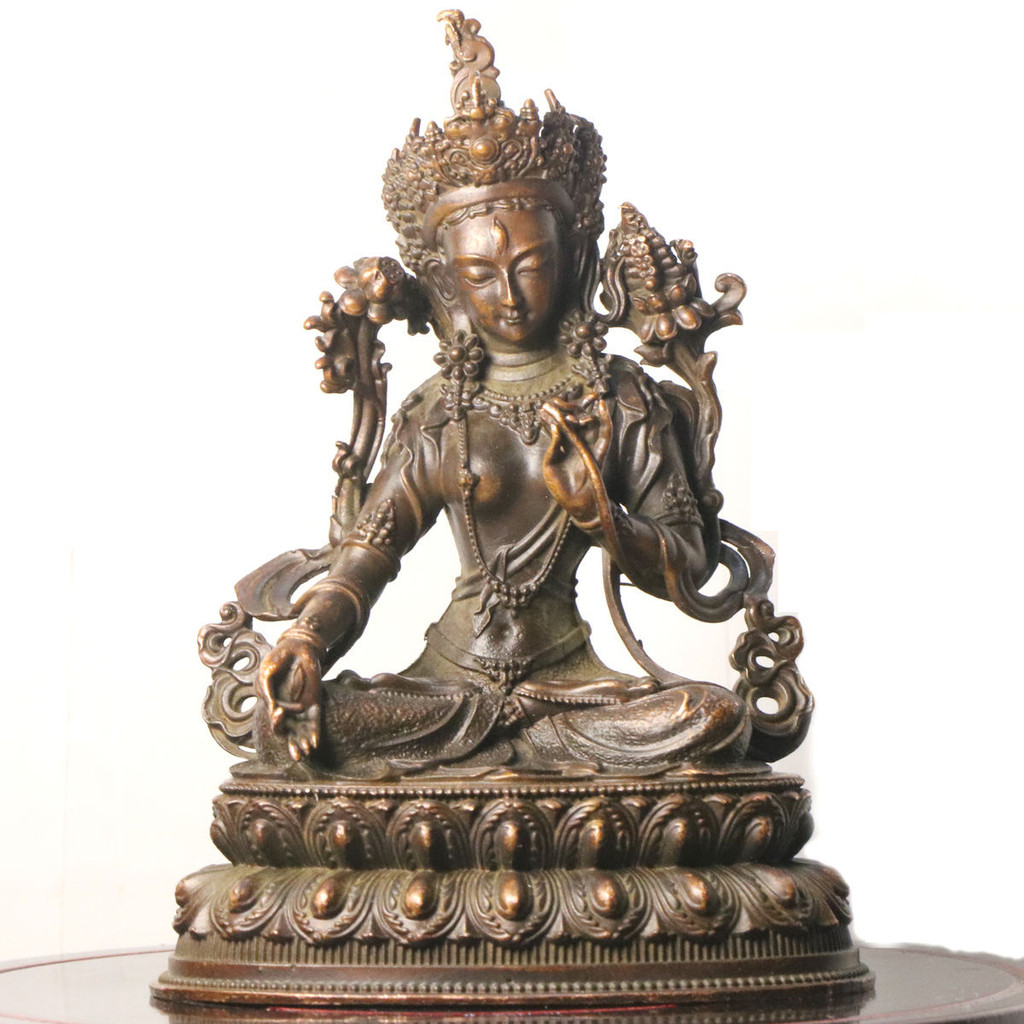 Tibet's bronze white Tara Bodhisattva statue Tibetan Red Copper white ...