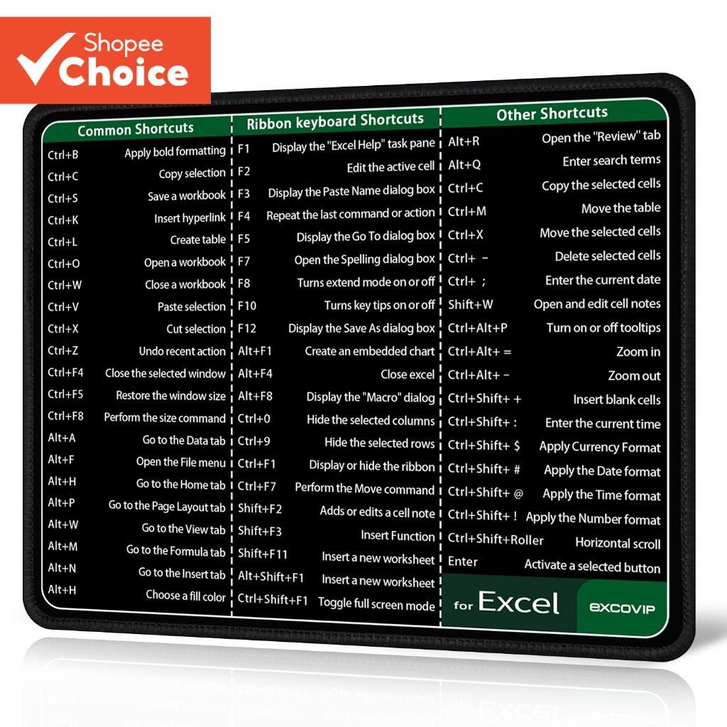 Excovip English Version Shortcut Keyboard Mouse Pad EXCEL OFFICE CAD ...