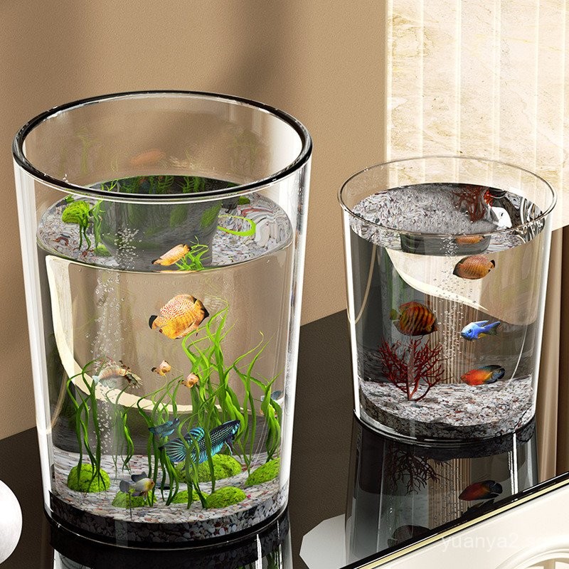 SG Simple Fish Tank High Transparency Drop-resistant Round Fish Bowl ...