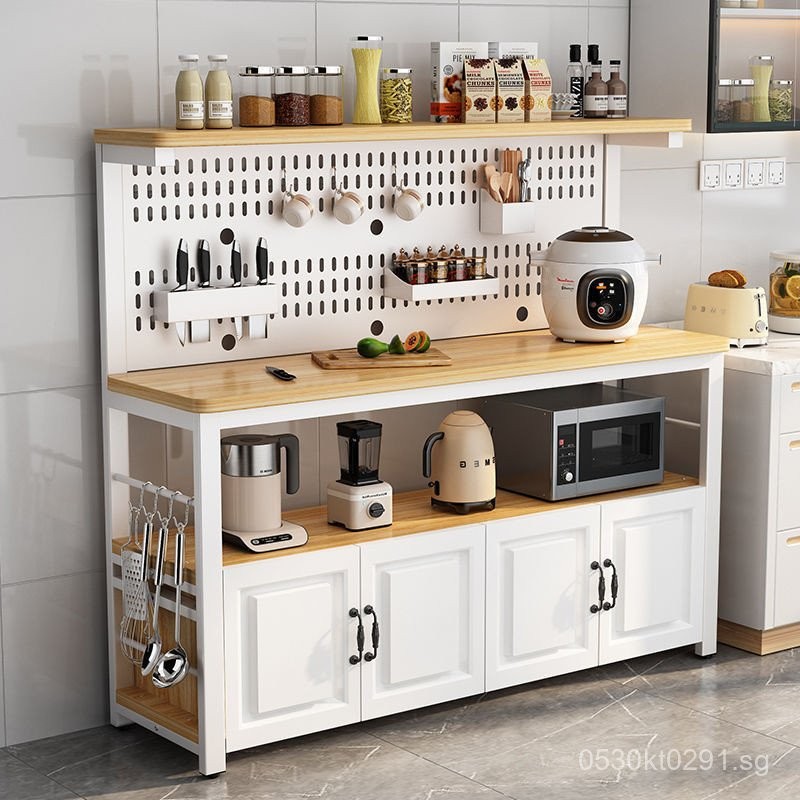 Storage Cabinet Floor-Standing Multi-Functional Prep Table Pegboard ...