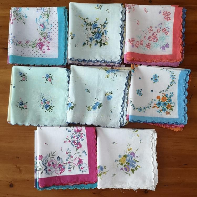 Tooth Edge Small Flower Small Handkerchief Floral Crescent Edge Pure ...