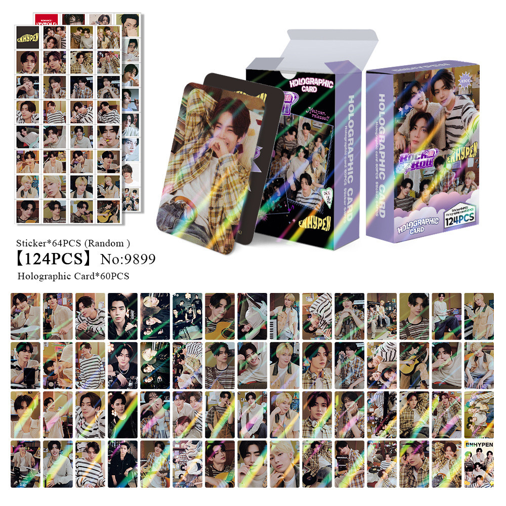 LINXX 124pcs ENHYPEN Full Set Collection Lomo Cards HD Glitter