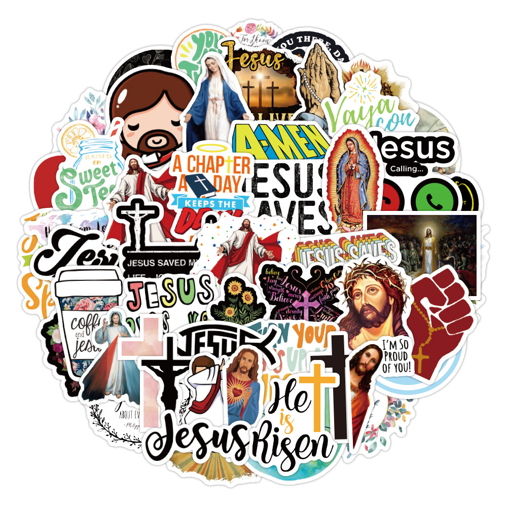 50Pcs New Jesus Christ Religious Stickers - Spiritual Decor for Home ...