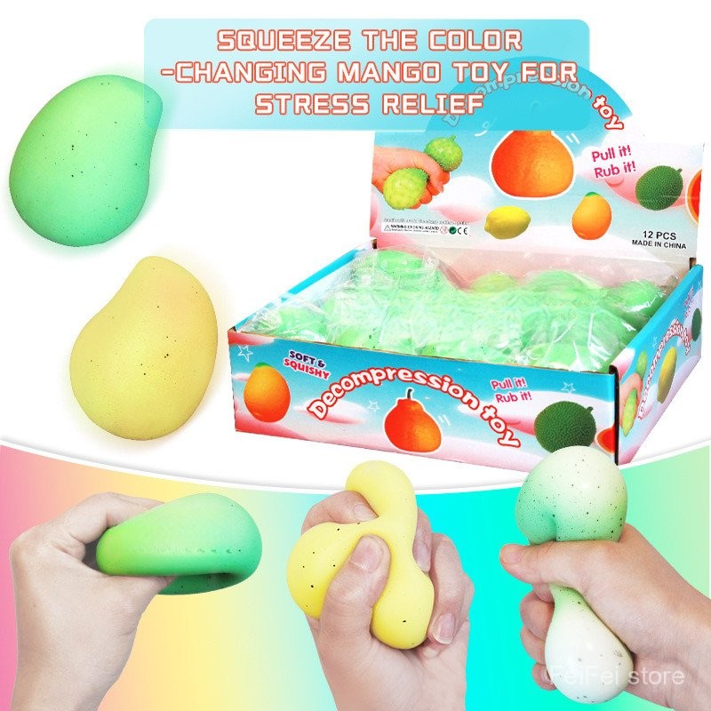 Stress-relieving color-changing mango Pinching game, slow rebound ...