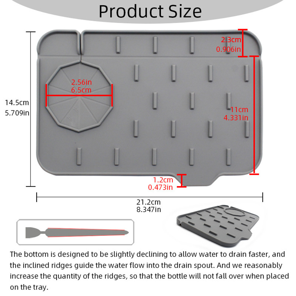 Double-sided Faucet Mat Silicone Drip Catcher Tray Sink Countertop ...