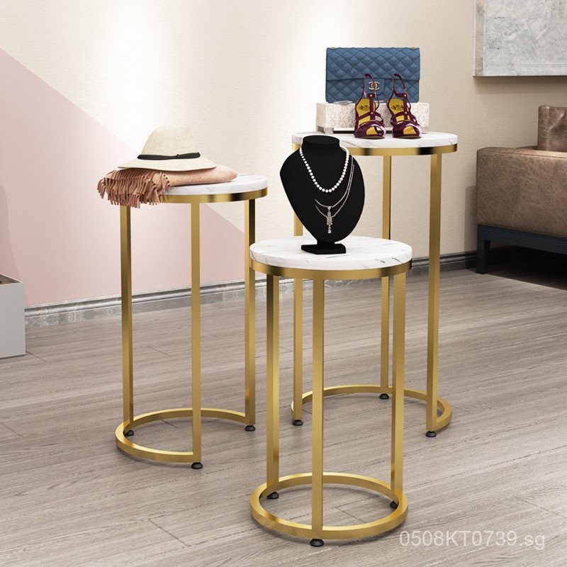 Small Round Table High and Low Shoe Bag Jewelry Imitation Display Rack ...