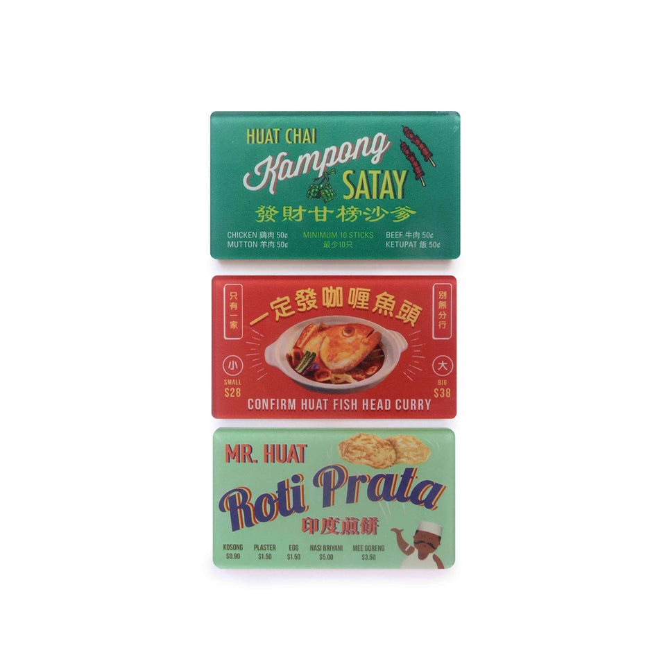 Hawker Magnet Set 03 Roti Prata, Fish Head Curry & Satay | Shopee Singapore