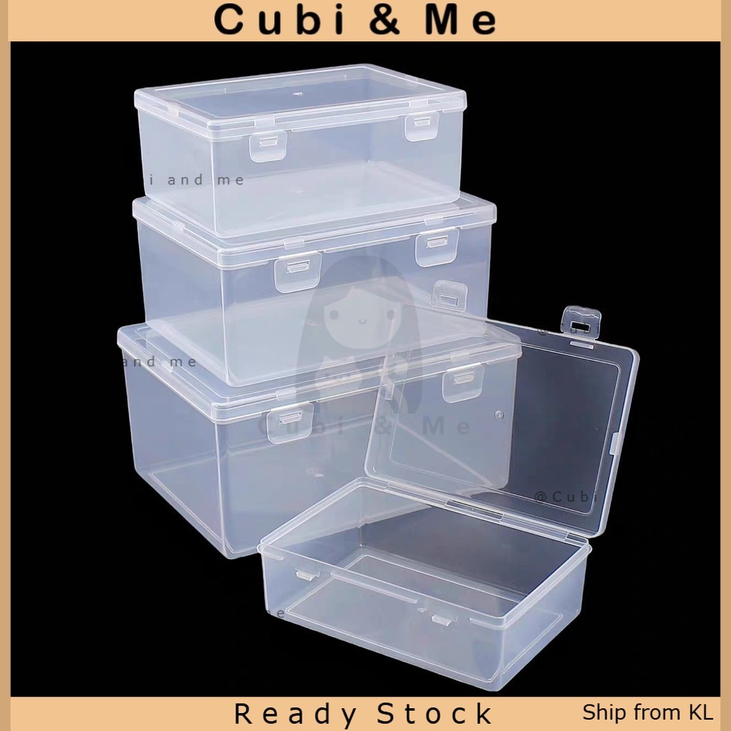 C&M Multi-Size Transparent Flip Lid Storage Box | Clear Plastic ...