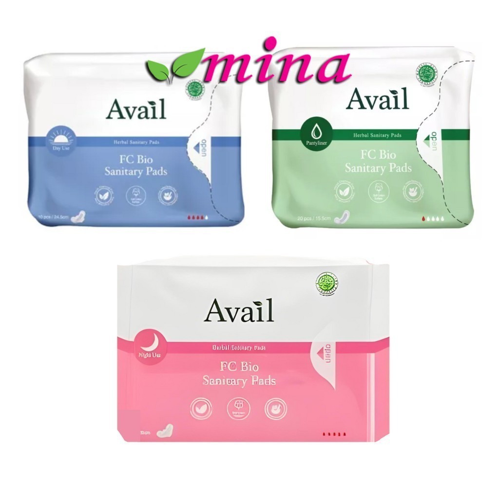 (NEW PACK) AVAIL FC Bio Sanitary Pad Pantiliner Hijau Day Use Biru ...