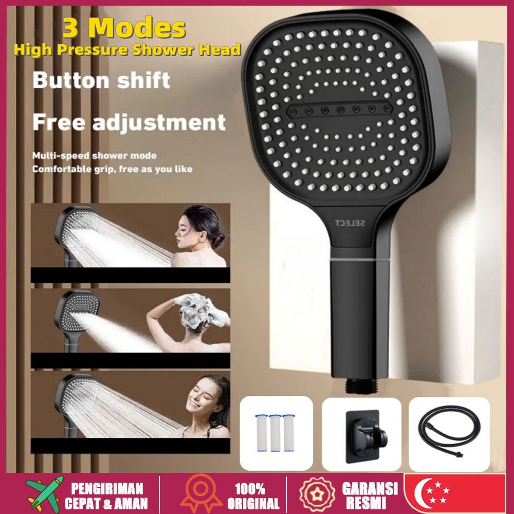 （🔥SG stock🔥）130mm large panel shower head 3 modes high-pressure water ...