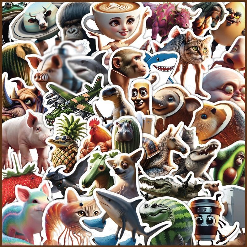 ST3 50PCS/Set Italian Brainrot Stickers Tung Tung Tung Sahur Guitar ...