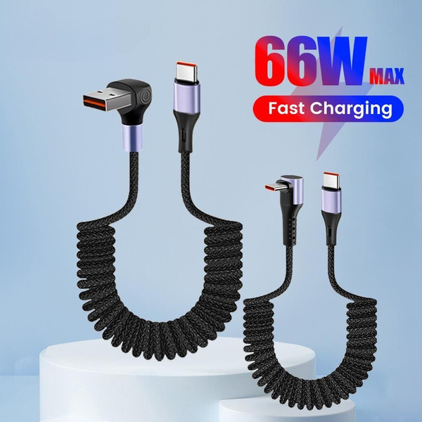 Twitch 0.2M-1.2M Retractable 66W Max Fast Charging Elbow USB A to Type ...