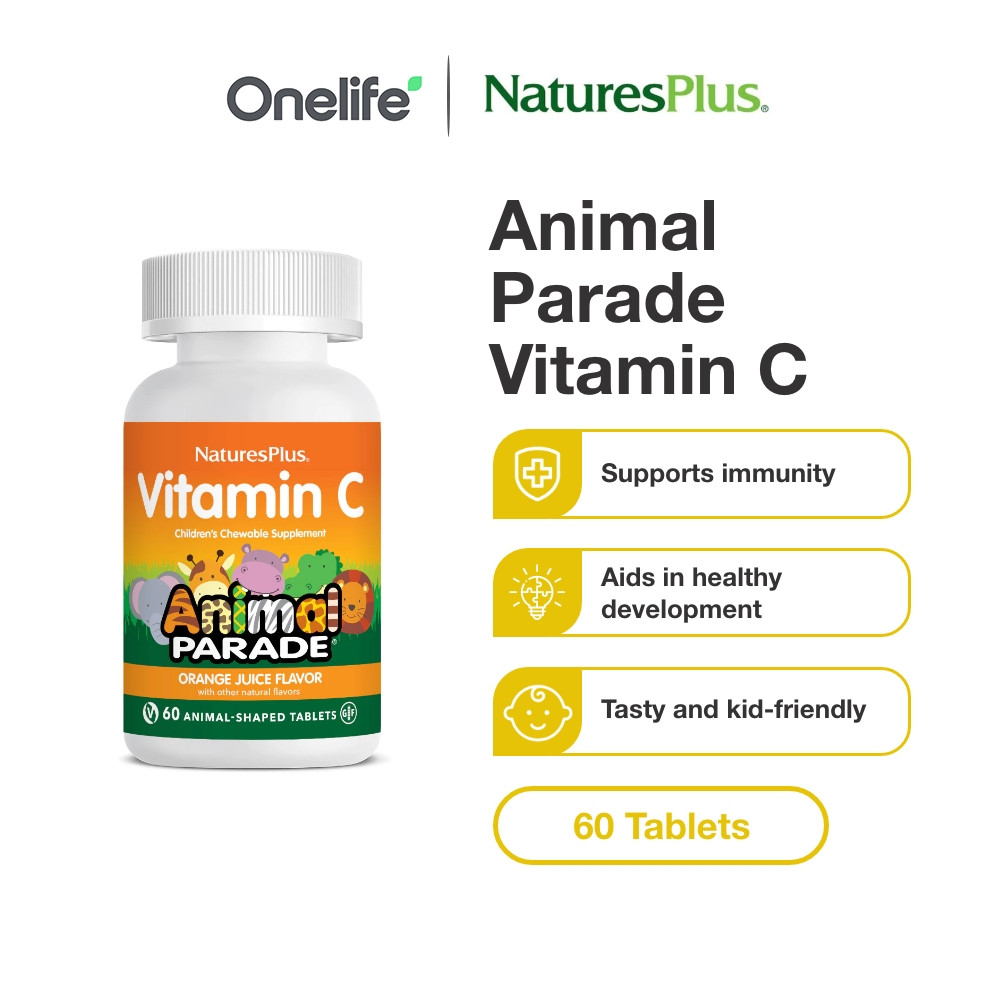 Natures Plus Animal Parade Children Vitamin C 60 Chewable Tablets ...