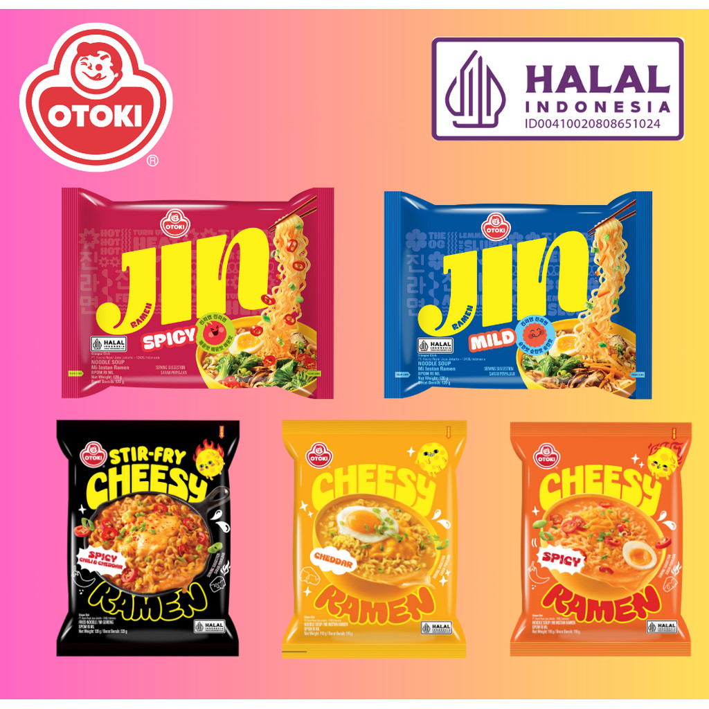 Halal Ottogi/Otoki Jin Ramen Spicy /Mild/Cheesy/Spicy Cheesy/Stir-Fry ...