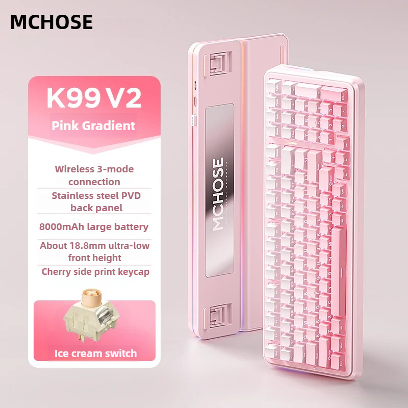 MCHOSE K99 V2 Tri-mode Wireless Mechanical Keyboard Customed Ergonomics ...