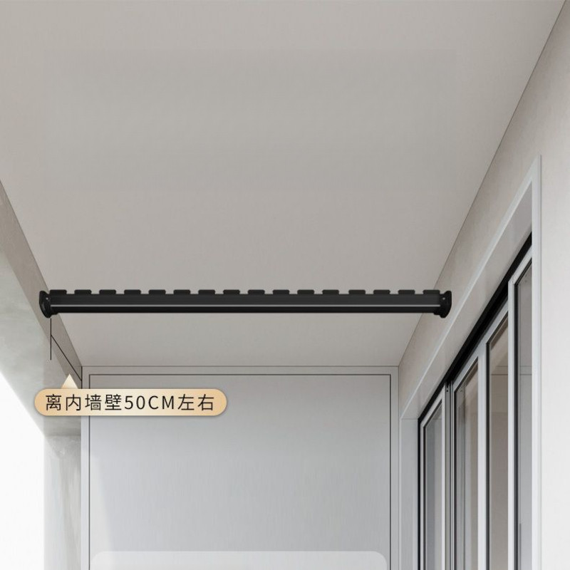 Horizontal clothes drying rack side mounted clothes drying rod balcony ...
