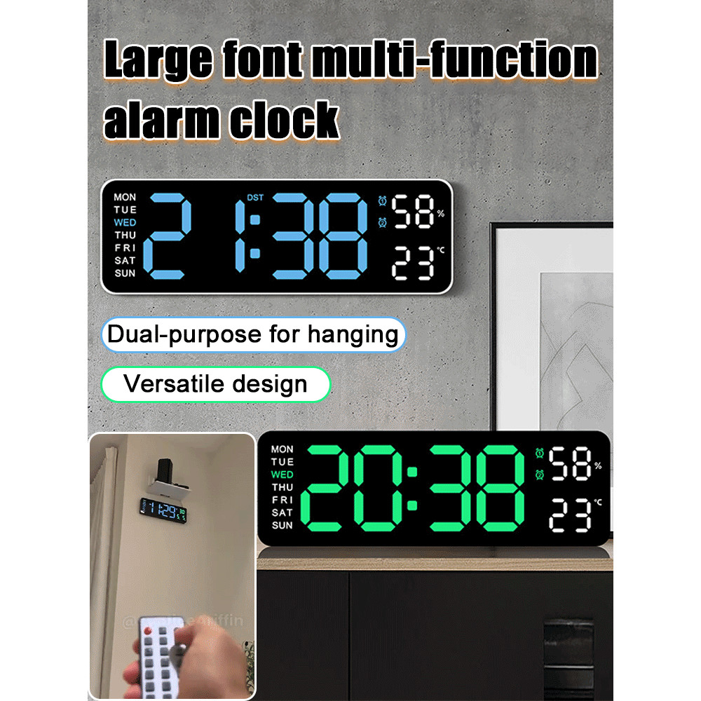 ⏰Super Large LED Digital Electronic Clock⏰Multi-function Smart Alarm ...