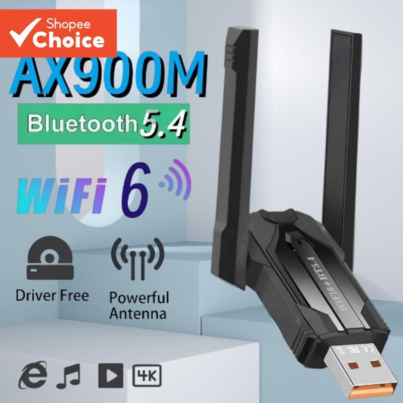 Adaptateur WiFi 6 USB - Dongle 900 Mbps Bluetooth 5.4 - Plug And Play Sans Pilote - Récepteur Réseau Pour PC Portable