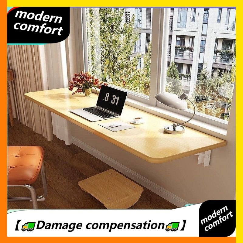 Solid Wood Folding Table Wall-Mounted Table Dining Table Wall Computer ...