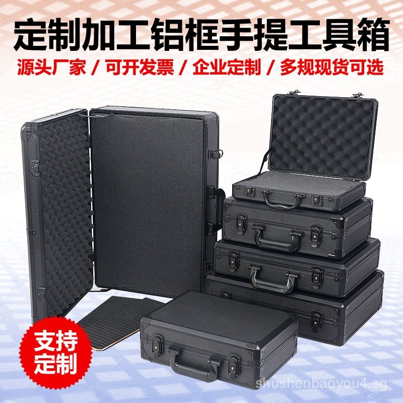 Aluminum Alloy Full Black Handbag Password Toolbox with Lock Instrument ...