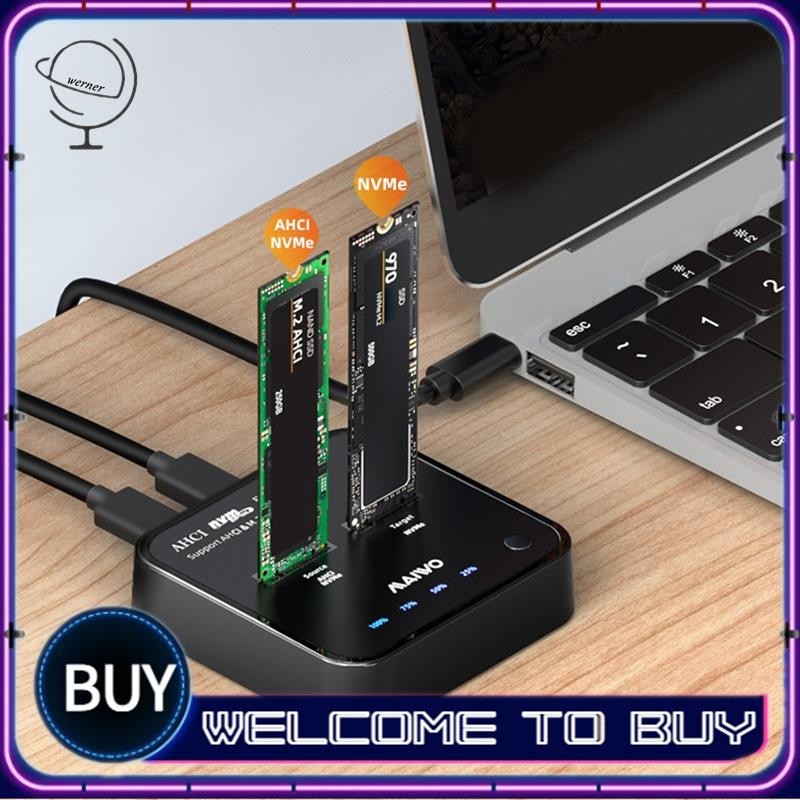 Dual-Bay M.2 NVME SSD Enclosure USB 3.0 Type-C, 20Gbps Gen2X External ...