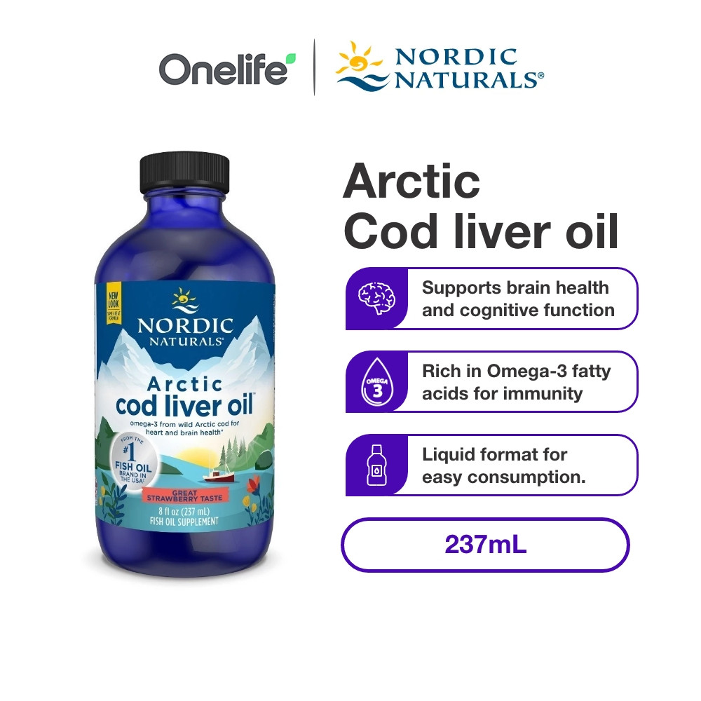 Nordic Naturals Arctic Cod Liver Oil 1060mg Omega 3 237ml (8 fl oz ...