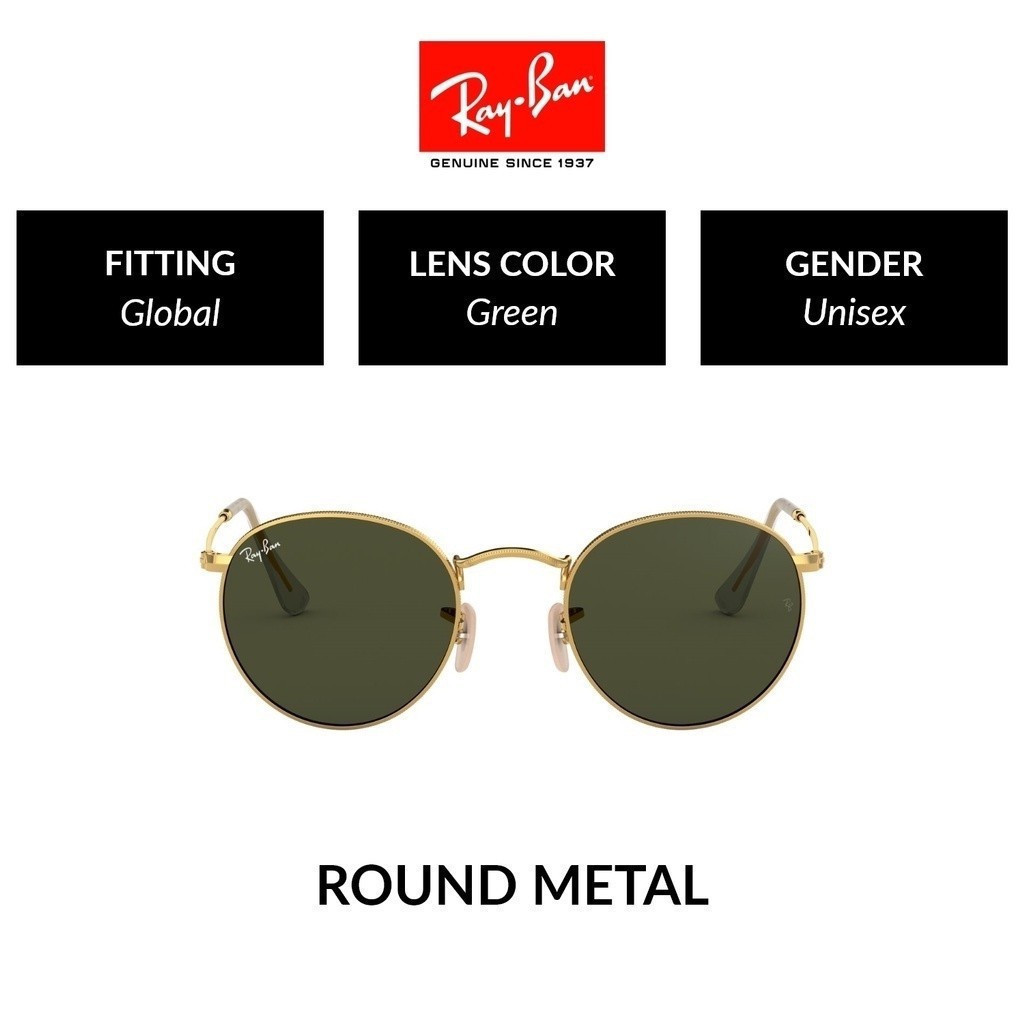 Ray-Ban ROUND METAL RB3447 Unisex Global Fitting