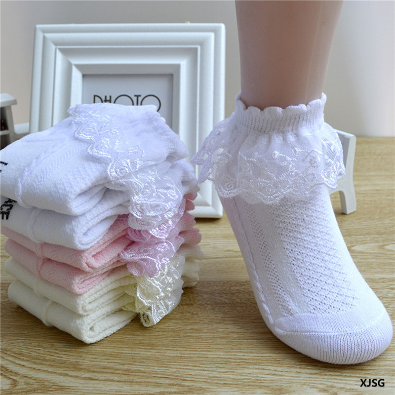 XJSG-1 Pair Summer Fashion Kids Socks Baby Girl Ruffle Sock Cute Frilly ...