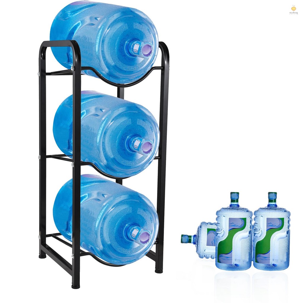 3-Tier Water Cooler Jug Rack Heavy Duty 5 Gallon Water Bottle Holder ...