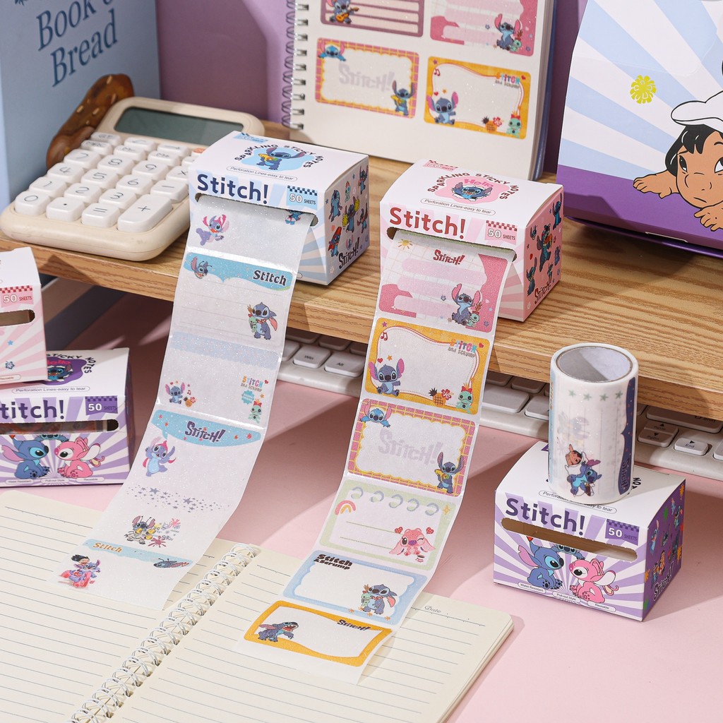 Ossayi Pull-out Sticky Notes Kawaii Stitch Label Stickers Stitch Self ...