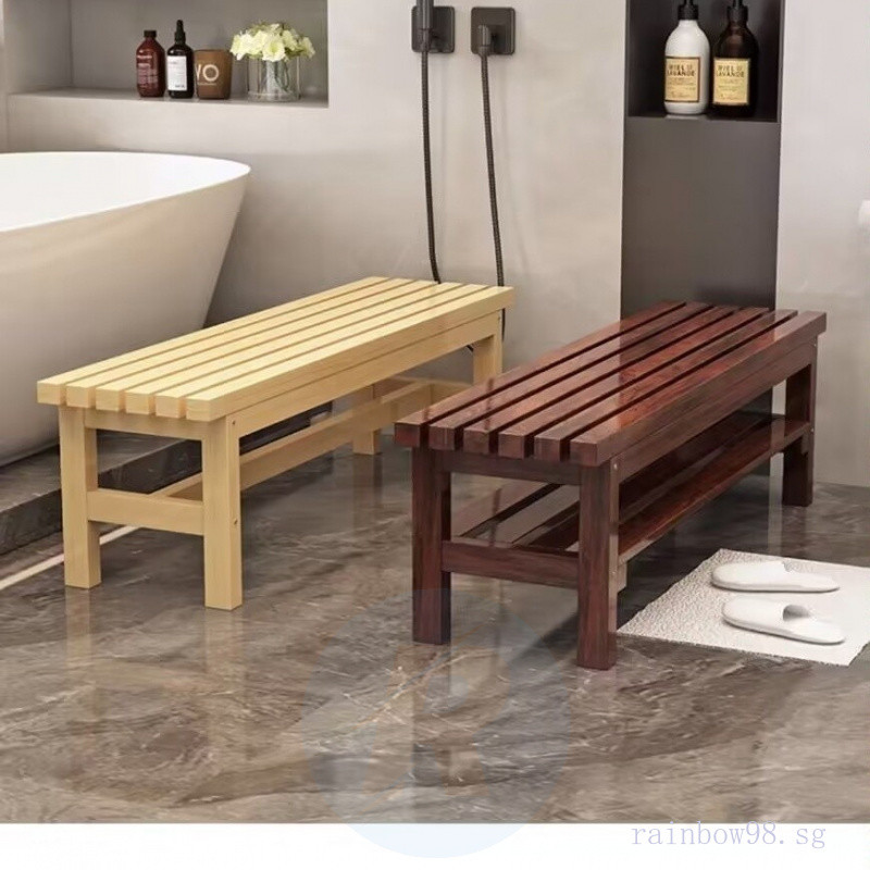 Bench Bathroom Solid Wood Long Bench Bath Sauna Bench Simple Natural ...