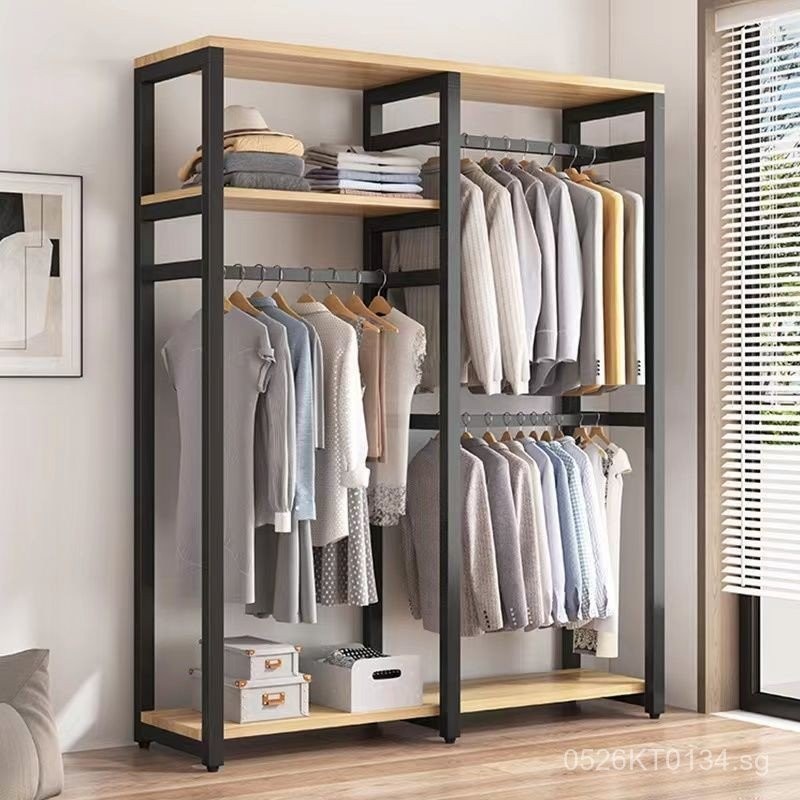 Integrated Clothes Rack Bedroom Cloakroom Assembly Floor Rack Simple ...