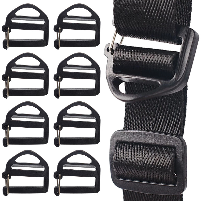 20Pcs Black Backpack Strap Adjustment Buckle - with Open Lock ...