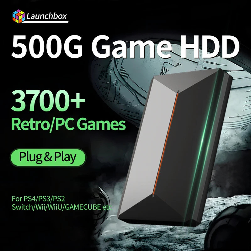 500G Launchbox Gaming HDD With 3700+ Retro/PC Games Retro Game Console ...