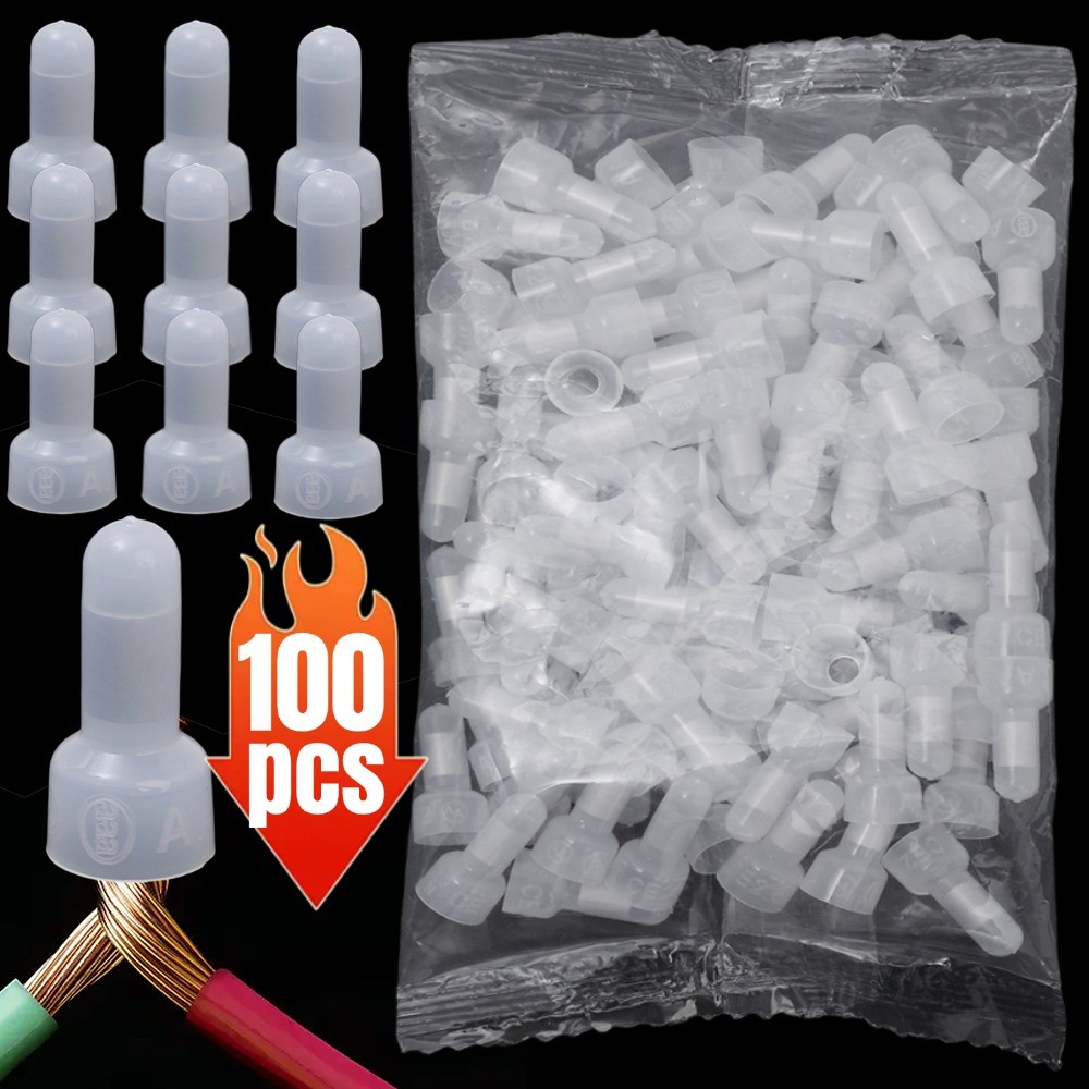 100Pcs/Pack Transparent Closed End Crimp Cap High-quality Safe Nylon ...