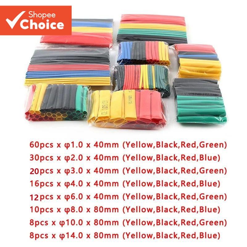 Kit De 164 Pièces Gaines Thermorétractables 2:1 Polyoléfine - Multicolores, Pour Isolation De Câbles