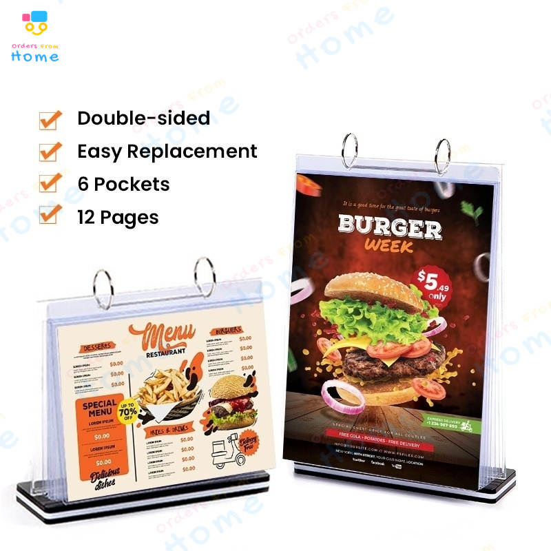 Restaurant Menu Display A4 A5 A6 Size Shop Promos Holder Acrylic ...