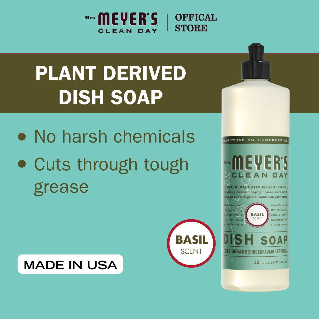 Mrs Meyer Liquid Dish Soap Basil 473ml | Shopee Singapore