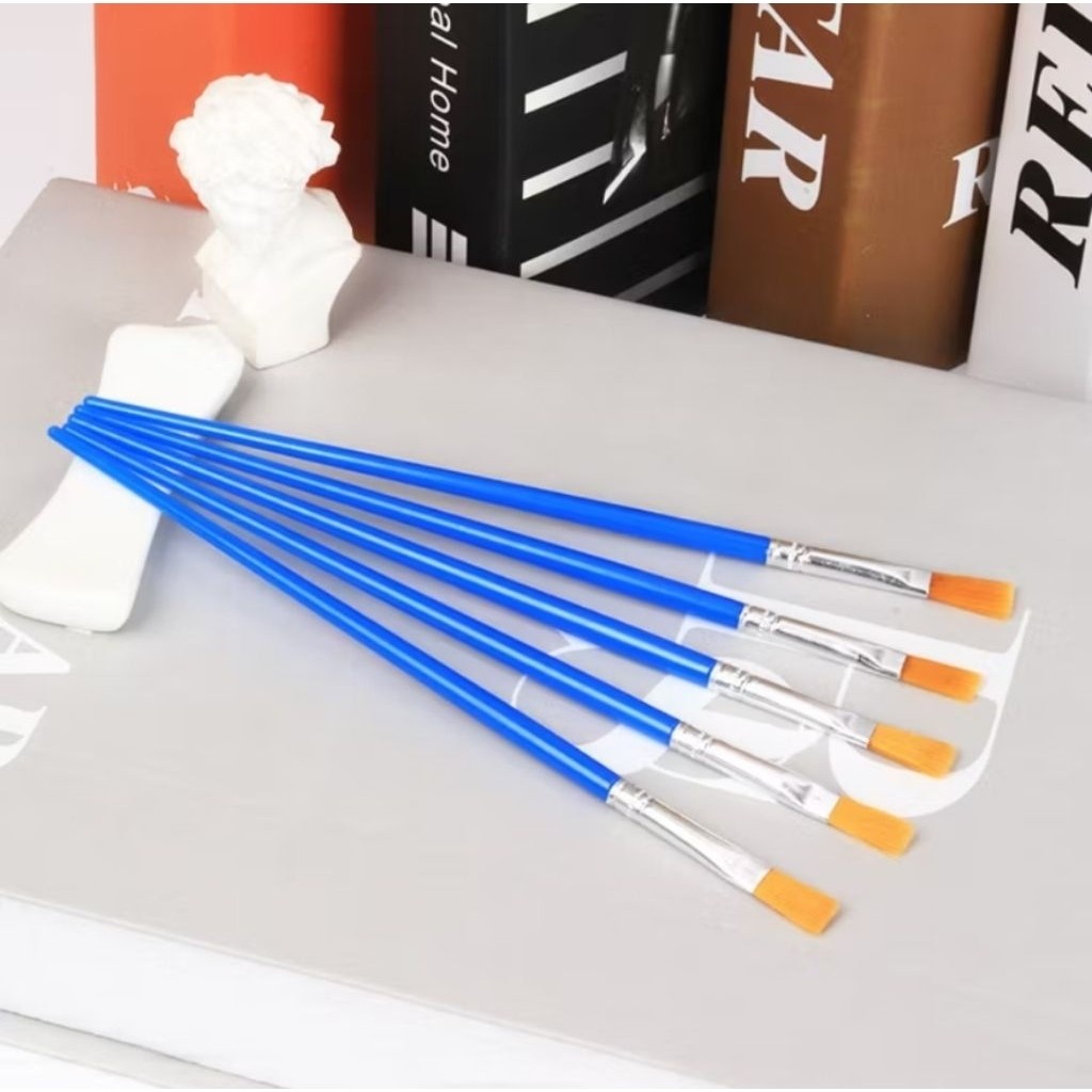 1PCS Kuas Lukis Cat Air Minyak Paint Brush Ujung Lancip Datar Kuas Mini Melukis Art Pointed Flat A014 - Gambar 3