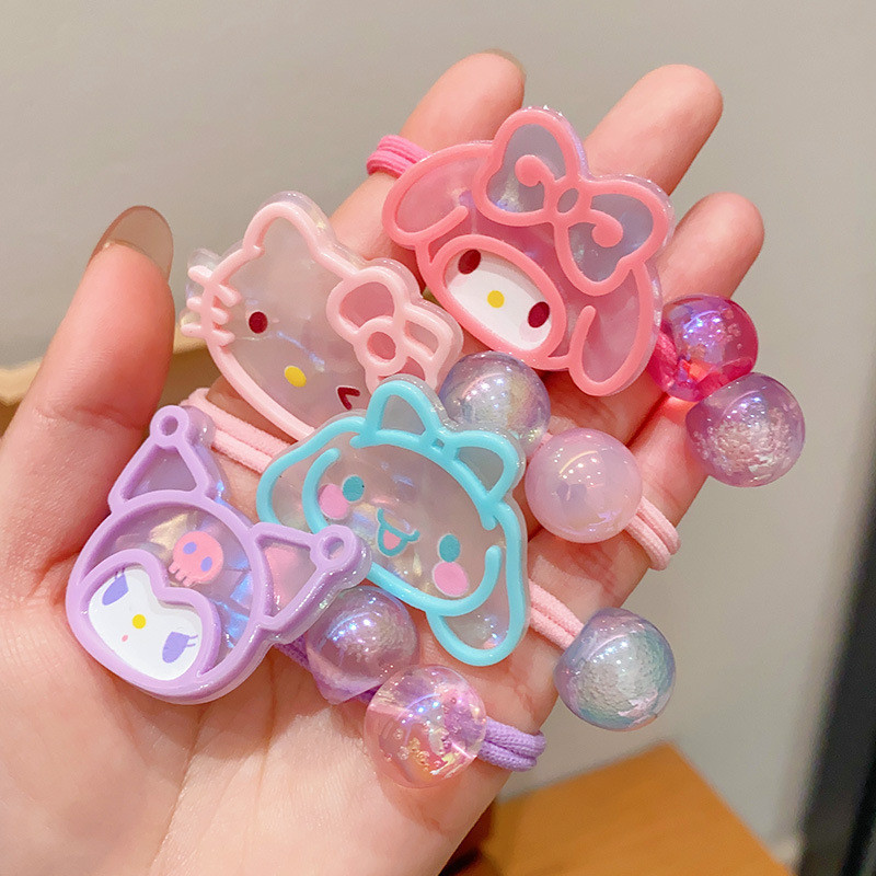 Ikat Rambut Sanrio Kristal Lucu Elastis Anak - Gambar 4