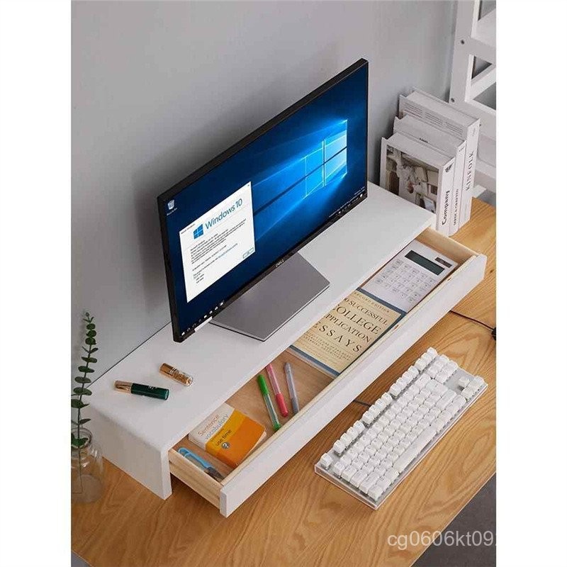 Monitor Storage Rack with Drawers Desktop Monitor Stand Office Desk ...