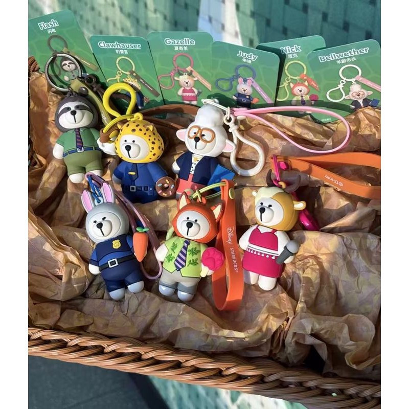 2025 Starbucks X Disney Zootopia blind box, cute key chain, bag pendant ...