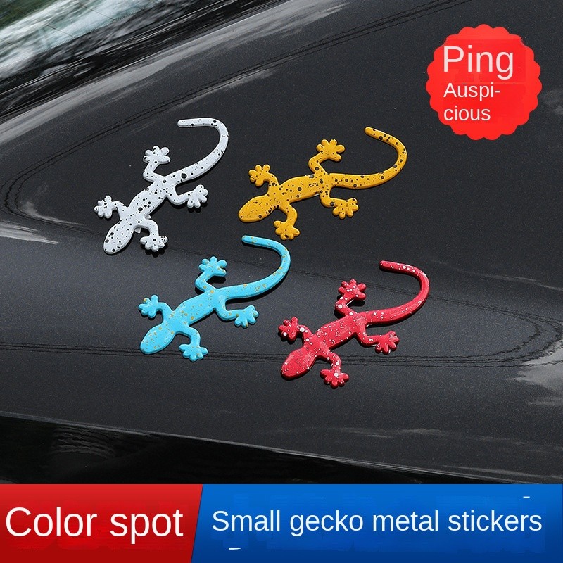 Car Metal Decorative Sticker Color Spot Gecko Car Sticker 3d 3d Special ...