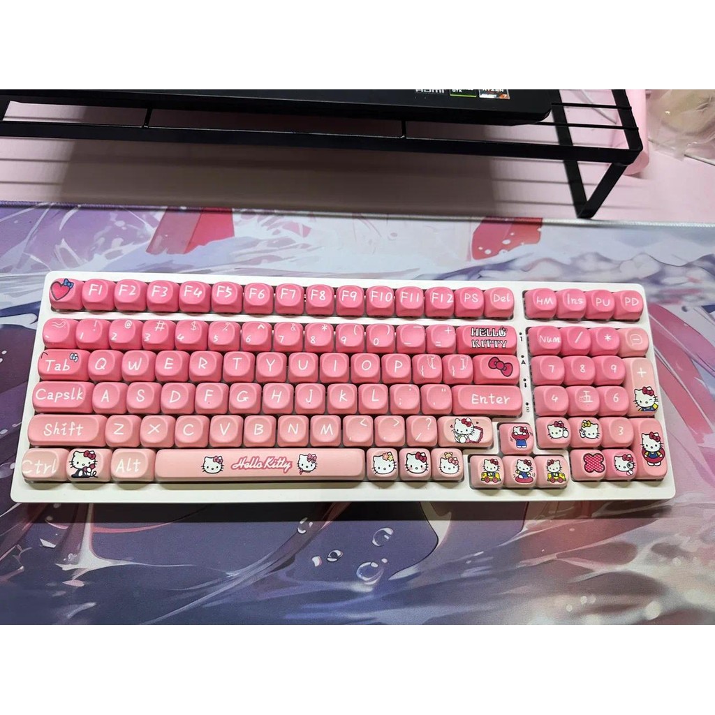 Hello Kitty Keycap MOA Profile 129 Keys PBT Dye Sublimation Round ...
